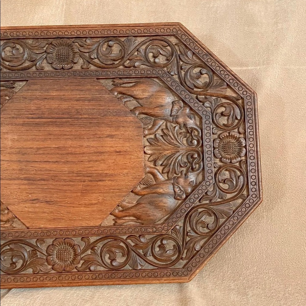 Vintage Hand Carved Wood Riser Decor Piece